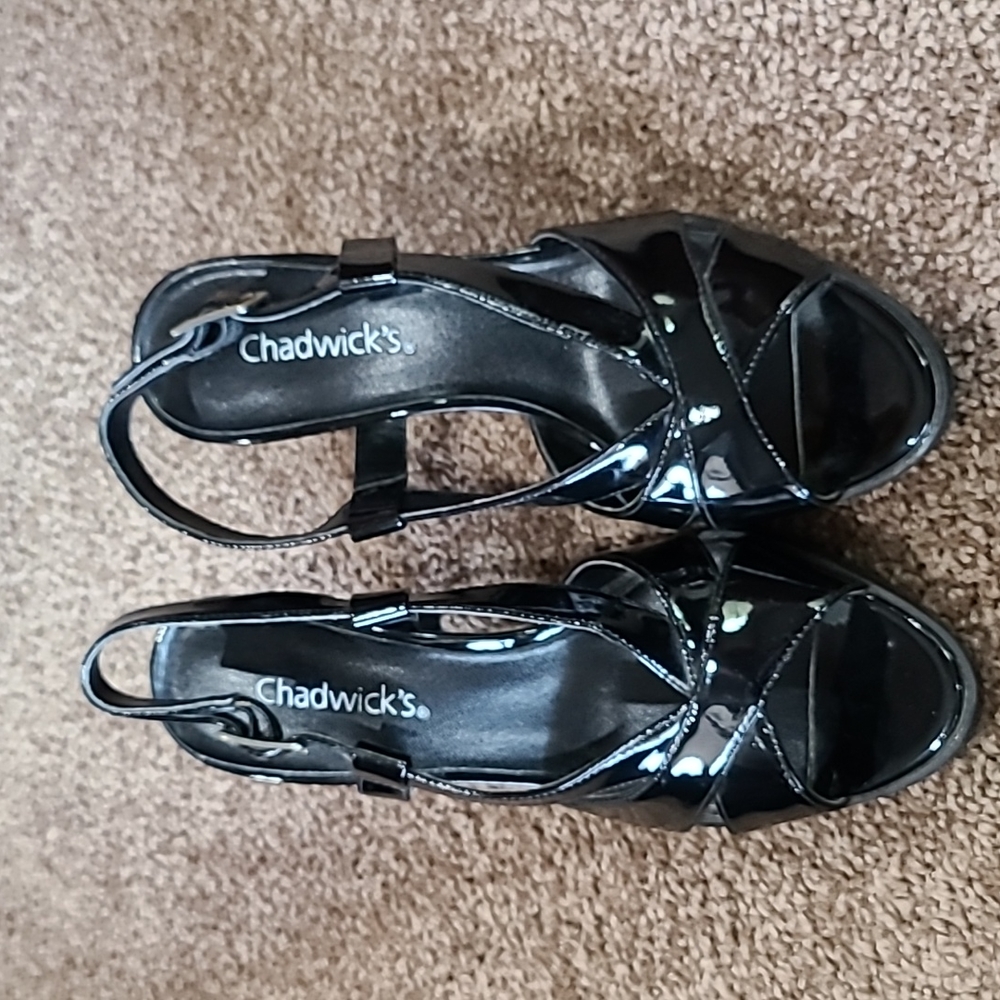 Chadwicks black patent leather sandal